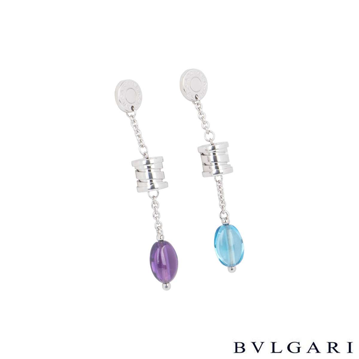 Bvlgari topaz & discount amethyst b.zero1 earrings